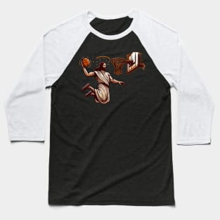 Funny Basketball Retro Jesus Christ Baseball T-Shirt